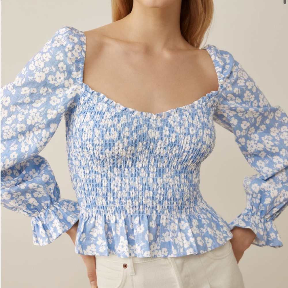 Reformation “cambria” linen top